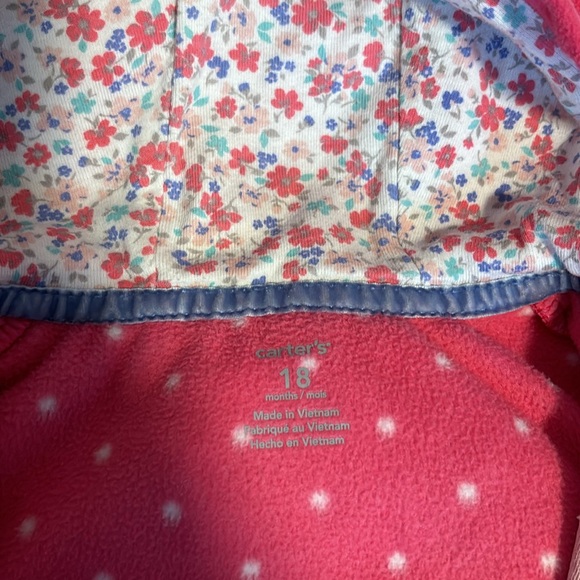 EUC 2 Pack Carters Hooded Zip-Up Fleece Jumpsuits Size 18 Months - Picture 4 of 11